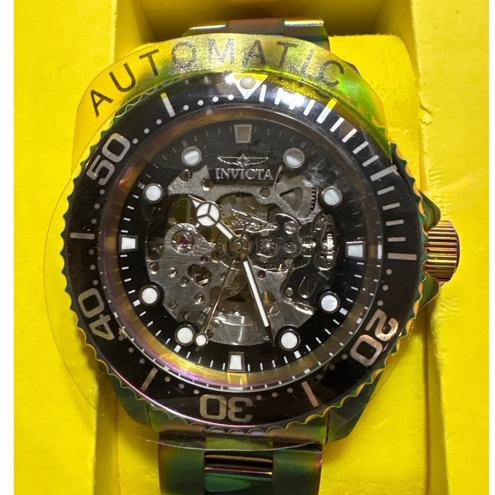 Invicta 25341 ProDiver Automatic Skeleton Dial Rainbow Stainless Steel Men Watch